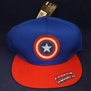 Marvel Captain America Red & Blue Snapback Hat Adjustable New With‎ Tags